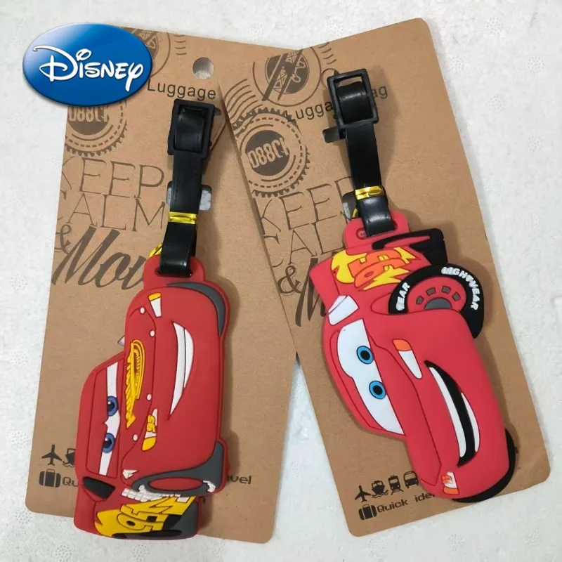 

Disney Cars Luggage Tag Lightning McQueen Cartoon Anime Suitcase Tag Travel Accessories Baggage Holder Label Bag Pendant Gifts