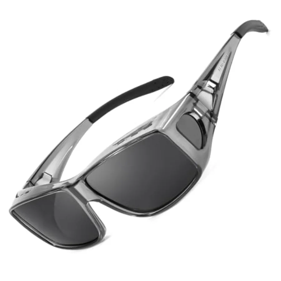 

Polarized Fit Over Glasses Sunglasses for Men Wrap Around Shades UV Protection Wear Over Eyeglasses SG0312