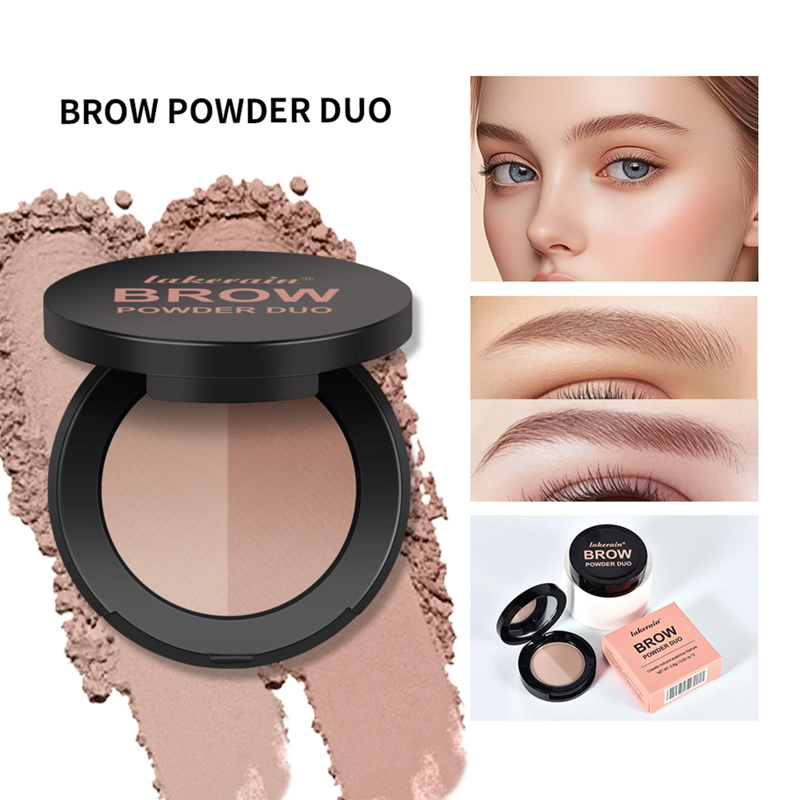 Polvo para cejas multifunción Duo de 6 colores, alta saturación, fácil de aplicar, reproducción de Color Natural, sombra en polvo para cejas de dos colores