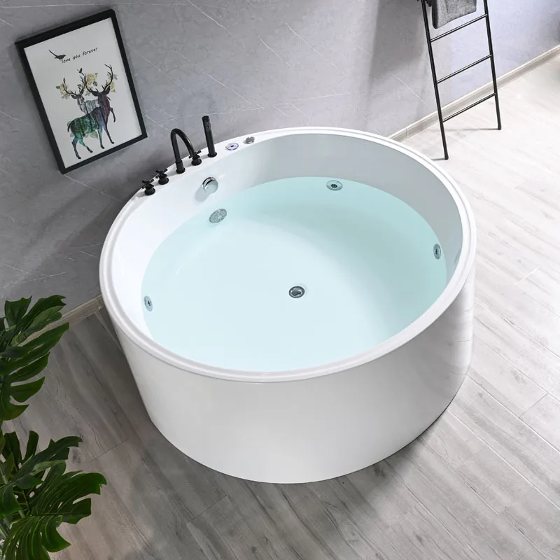 

Acrylic Round 1.2 To 1.6 M Freestanding Integrated Hotel Engineering Villa Spa Spa Bath