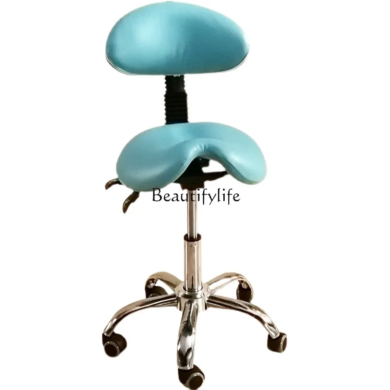 Manicure Hairdressing Technician Stool Backrest Pulley Lifting Swivel Chair