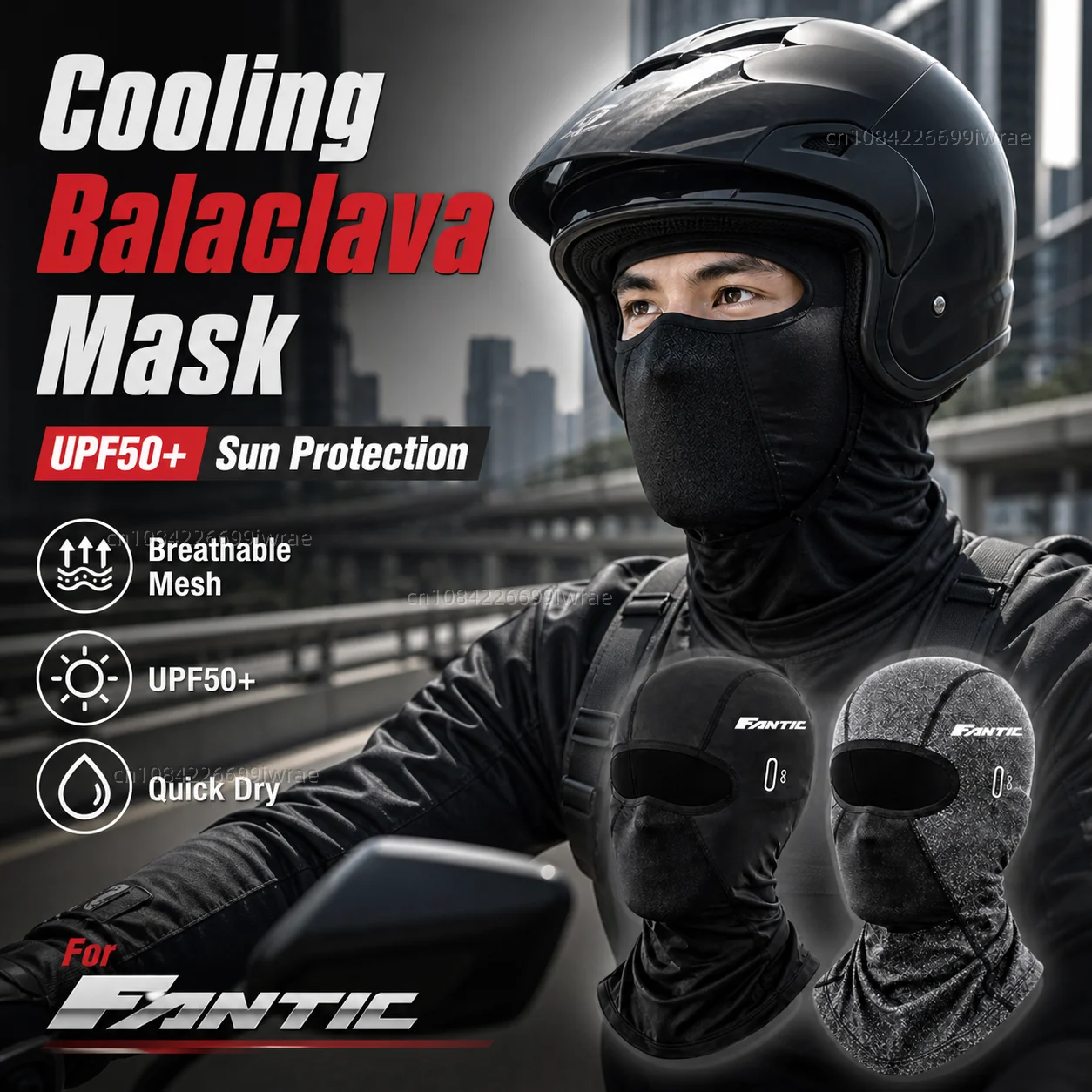 Cooling Motorcycle Balaclava Mask UPF50+ UV Protection Breathable Face Cover Summer For FANTIC CABALLERO FLAT TRACK 125 250