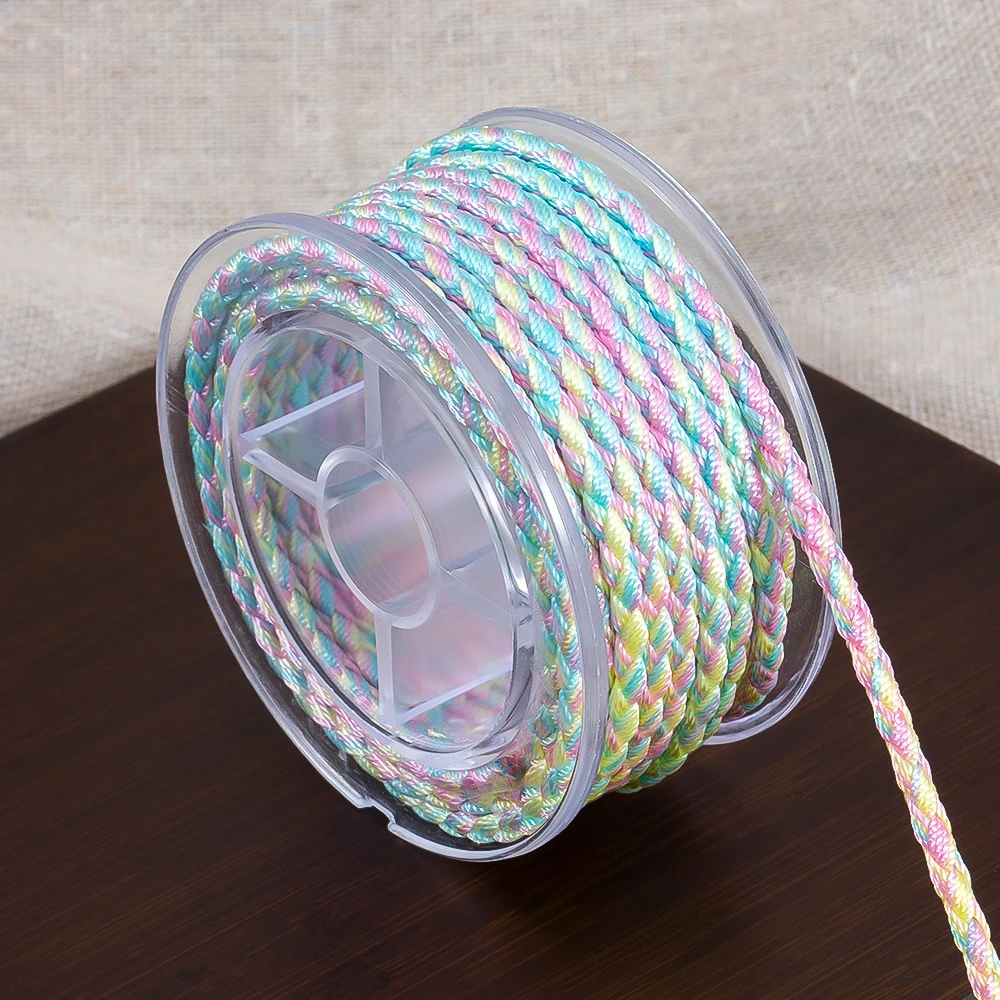 

4 м/рулон, 12 нитей, градиентная сегментная окрашенная веревка для изготовления ювелирных изделий, браслет, ожерелье, ручная работа, невыцветающая проволочная веревка из бисера