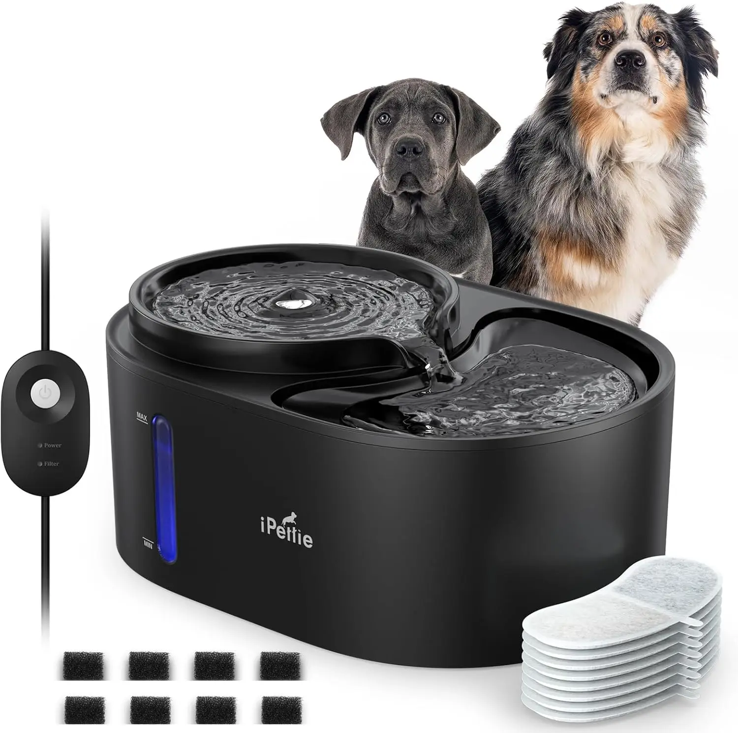 

Automatic Pet Water Fountain with 5-Stage Filter, Night Light & Water Shortage Alert, 203 OZ Capacity for Dogs and Cats