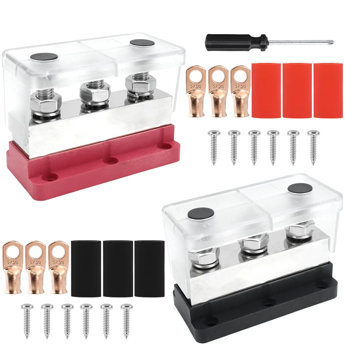 

Yachts High Current 600A Bus Bar Nickel Plated Copper Distribution Block 4 Studs