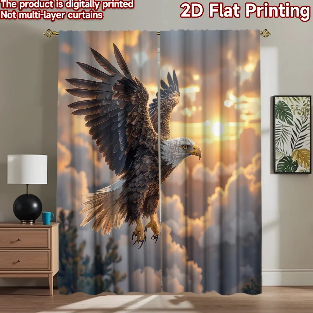 

1pc 2D flat Photography Backdrop Party Backdrop Eagle Soaring at Sunset 100% Polyester Festive Holiday Use for Bedroom wall