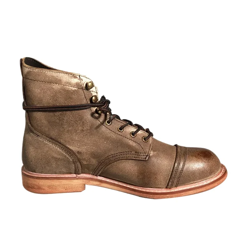 

Chelsea British Wind Retro Lace Leather Boots Mens Casual High Cut Leather Shoes Desert Derby Spring Winter Boots Mens