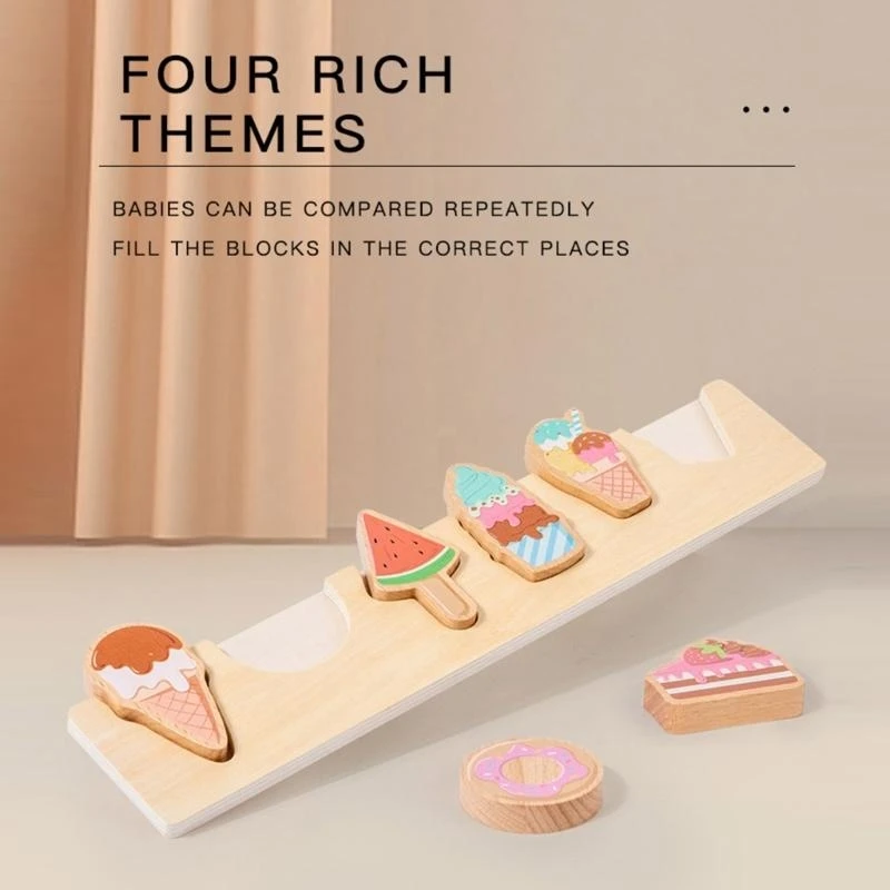 教育赤ちゃんのおもちゃ漫画木製パズル分類おもちゃ子供の学習ギフト 15UB