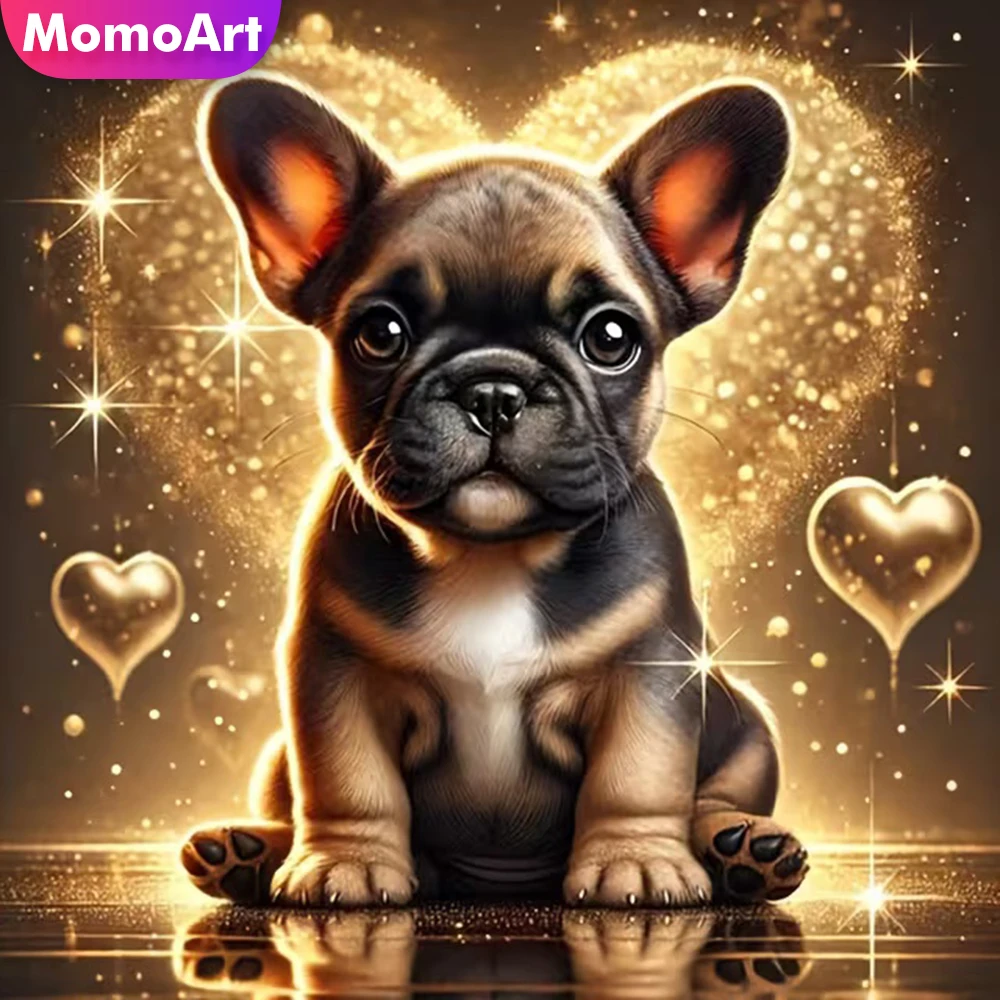 Momoart Hund Diamant Malerei Tier Geeignet für Anfänger Diamant Mosaik Voll Platz Runde Neue Ankunft DIY Home Decor