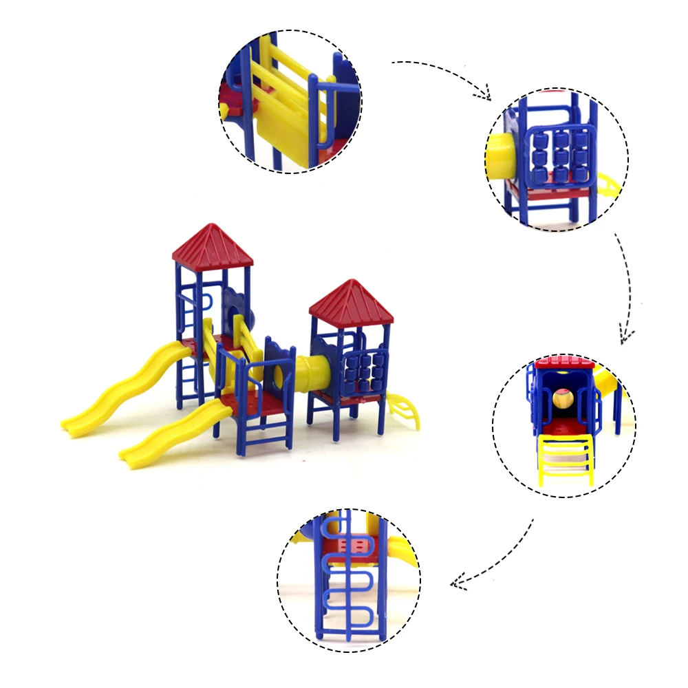 Scale 1:75 1:100 Miniature Slide/Fitness Equipment Model Kid Toys Diy Park Scene Layout Materials Diorama Kits