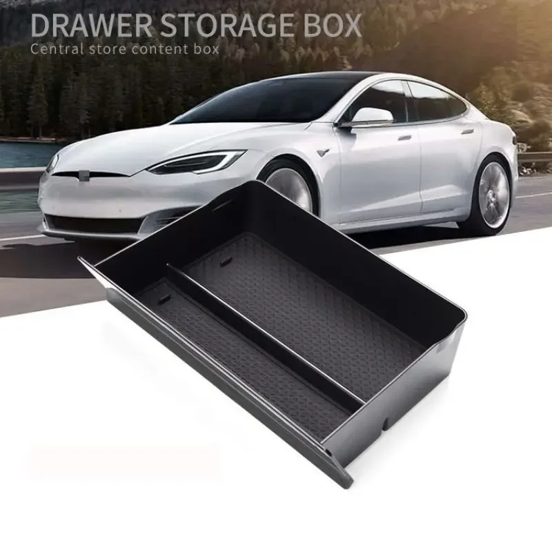 For Tesla Model X 2015~2025 2016 2023 Car Central Armrest Storage Box Holder Console Organizer Auto interior Accessories Tools