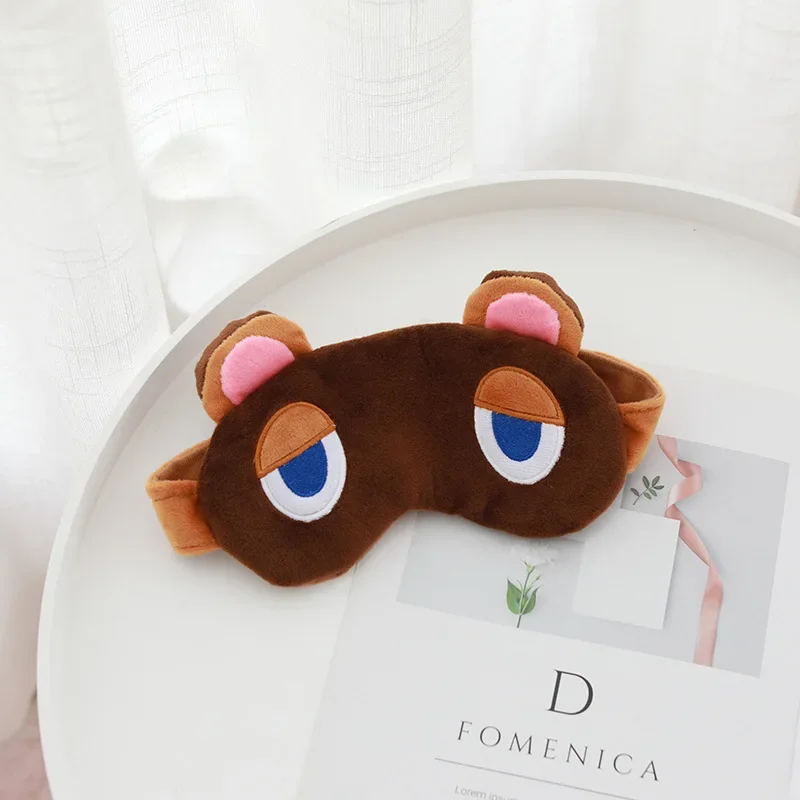 Animal Crossing Sleep Mask Eyeshade Figure Tom Nook Timmy Tommy Cosplay Eyepatch Cute Cartoon Plushes Eye Cover Travel Blindfold