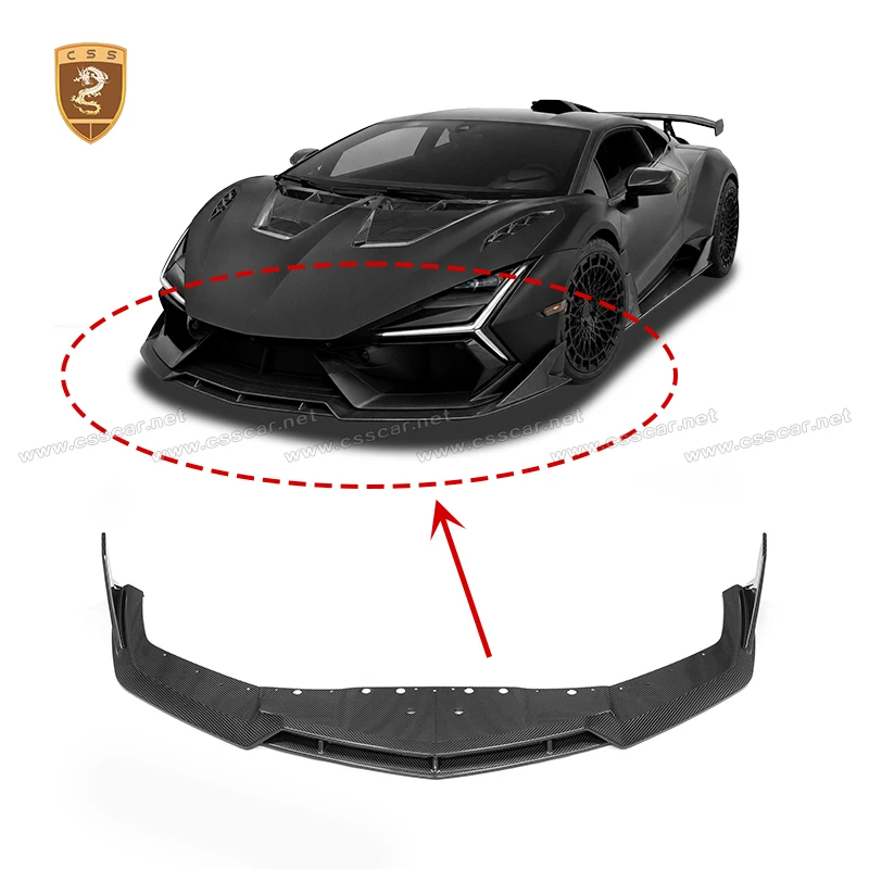 For Lamborghini Revuelto Bodykit Modified DK Style Dry Carbon Front Bumper Splitter Lip Spoiler Car Lower Diffuse Additional Kit
