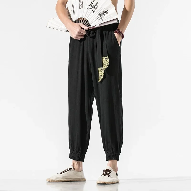 Chinese Style Harem Pants Men Hiphop Baggy Wide Legs Harajuku Trousers Male Kung Fu Pantalon Chinese Pants Man 10845