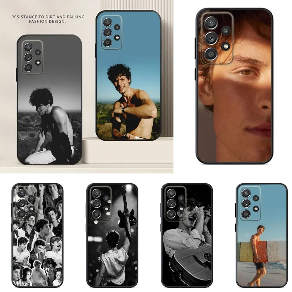 Shawn M-Mendes Phone Case For Samsung S24,S23,S22,S21,S20,S10,S10E,S9 Plus FE Note 20 Ultra 10,9 Plus Black Case