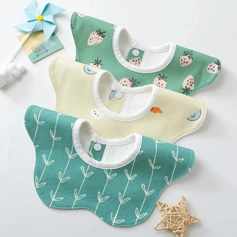 Newborn Cartoon Printed Round Burp Cloth Toddler Waterproof Saliva Towel