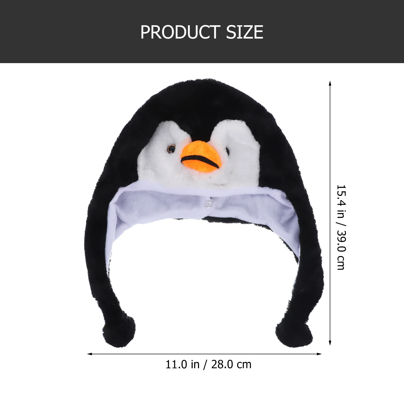 Animal Hat Warm Winter Headwear For Adults Kids Cute Penguin Hood With Pom Poms Carnival Cosplay Party Performance