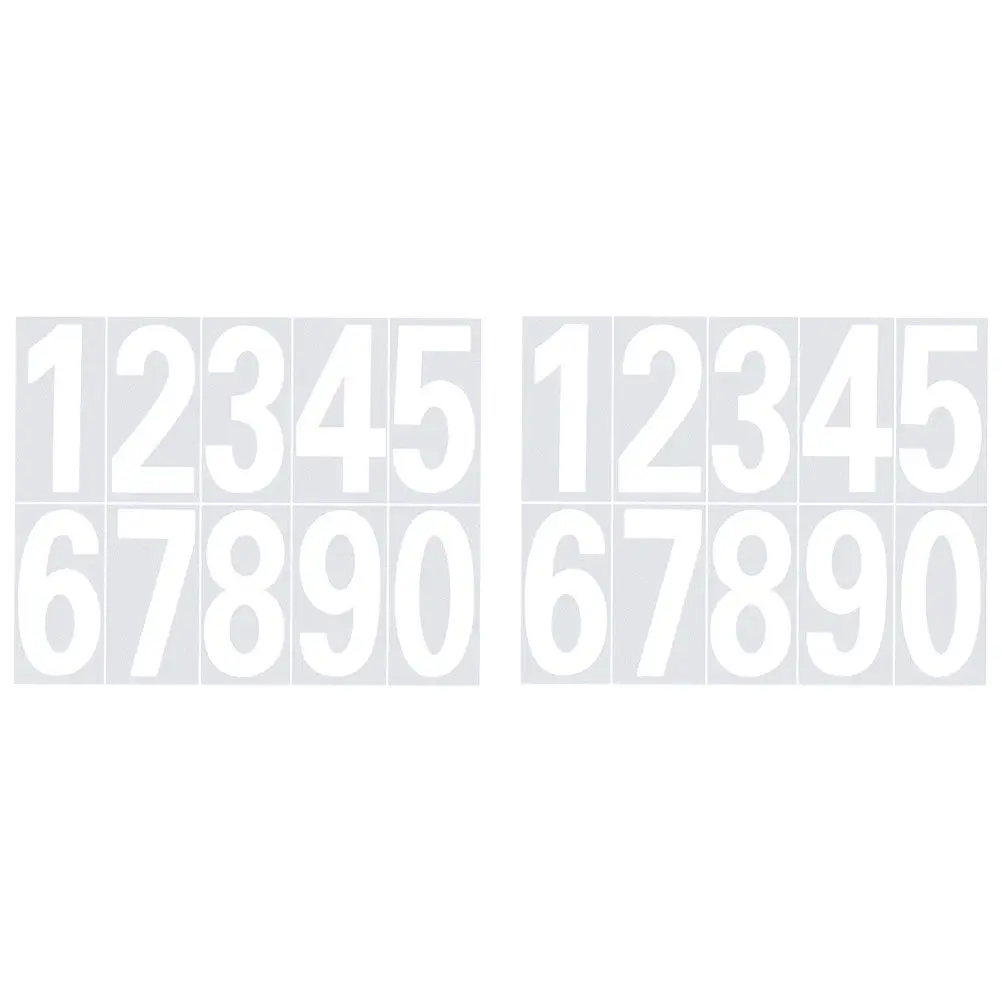 2Pcs Self Adhesive Reflective Number Stickers Weatherproof Decals for Mailbox Door Address Car Laptop Phone