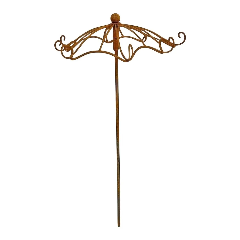 Metal Umbrella Shaped Garden Trellis 65x25cm Earthy Color Plant Stand For Climbing Clematis Vertical Growth Support Decor