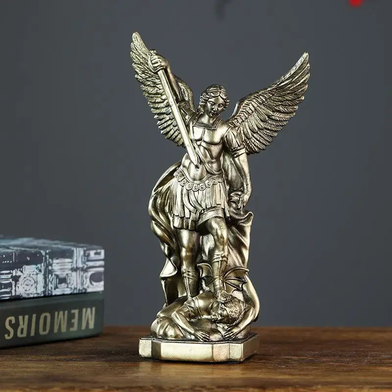 1pc St Michael Statue For Home Protection Catholic Saint Sculpture Christian Gift Resin Decor Church Altar Figure Home Decor