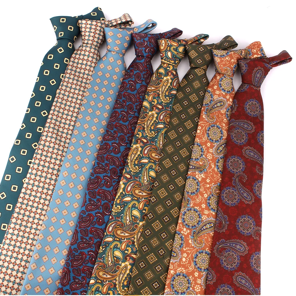 New Print Ties For Men Women Fashion Paisley Pattern Necktie For Groomsmen Suits Groom Tie For Wedding Men's Neckties For Gifts