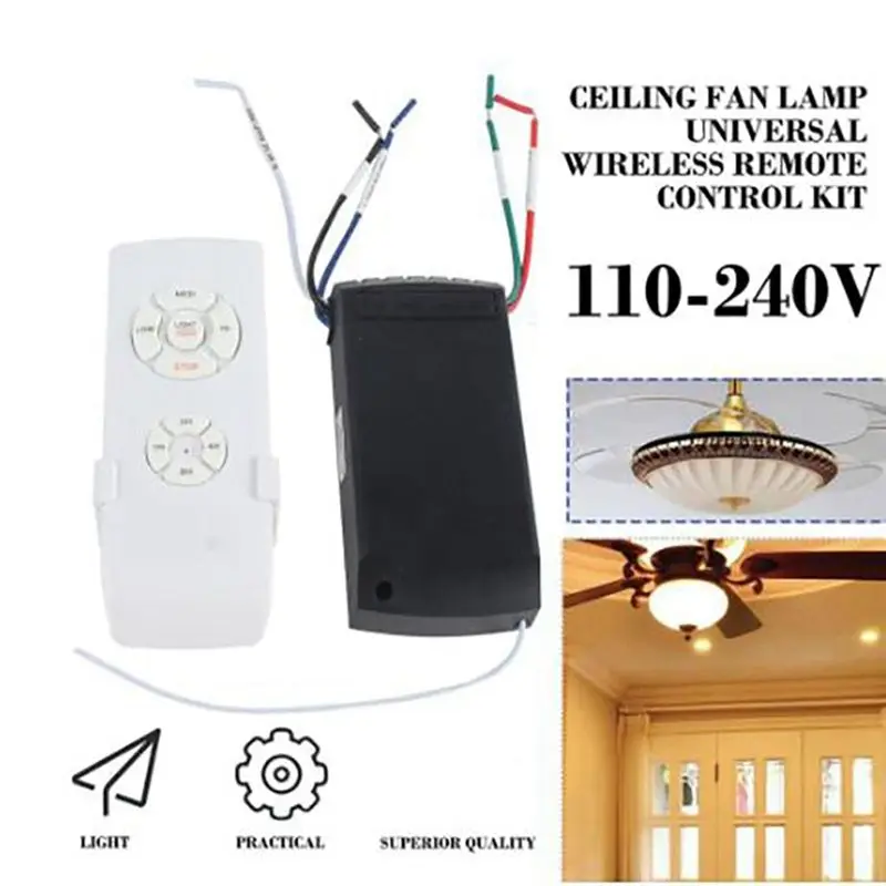 B76B Universal Smart Ceiling Fan Lamp Remote Controller with Receiver 110-220V for Home Office