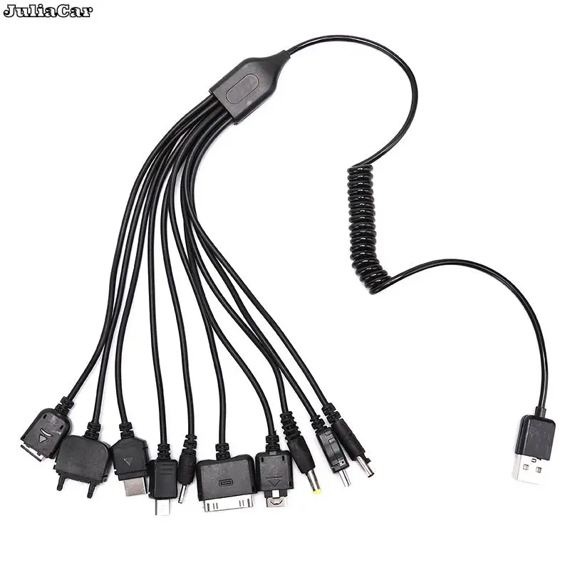 Multi Pin Cable Charger USB Adapter Cable Data Wire Cord 10 in 1 Multifunction USB Data Transfer Cable Universal