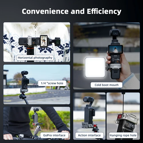 Imagen 2 del producto Marco de extensión BRDRC para DJI Pocket 3, accesorios, jaula multifunción con zapata fría, soporte para bicicleta/adaptador de montaje con correa para el pecho