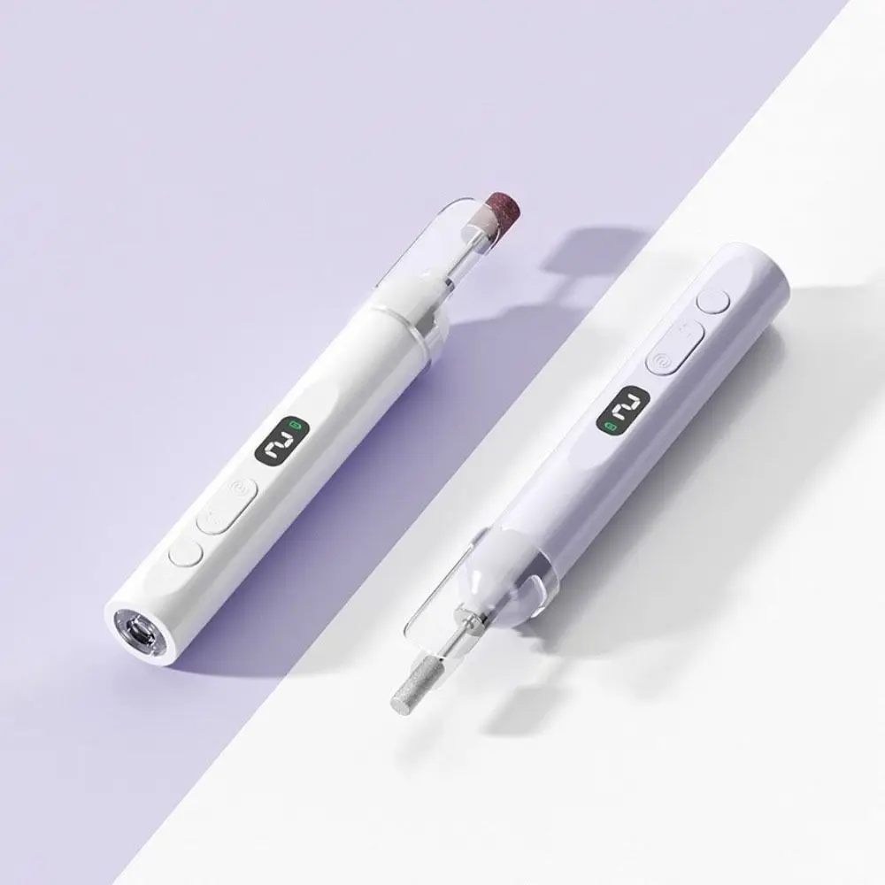 Polidor de unhas elétrico portátil display lcd cura rápida máquina broca elétrica recarregável lâmpada inferior do prego