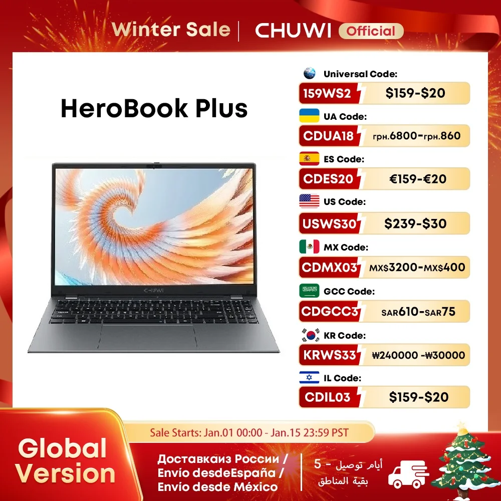 CHUWI HeroBook Plus Laptop 15.6\