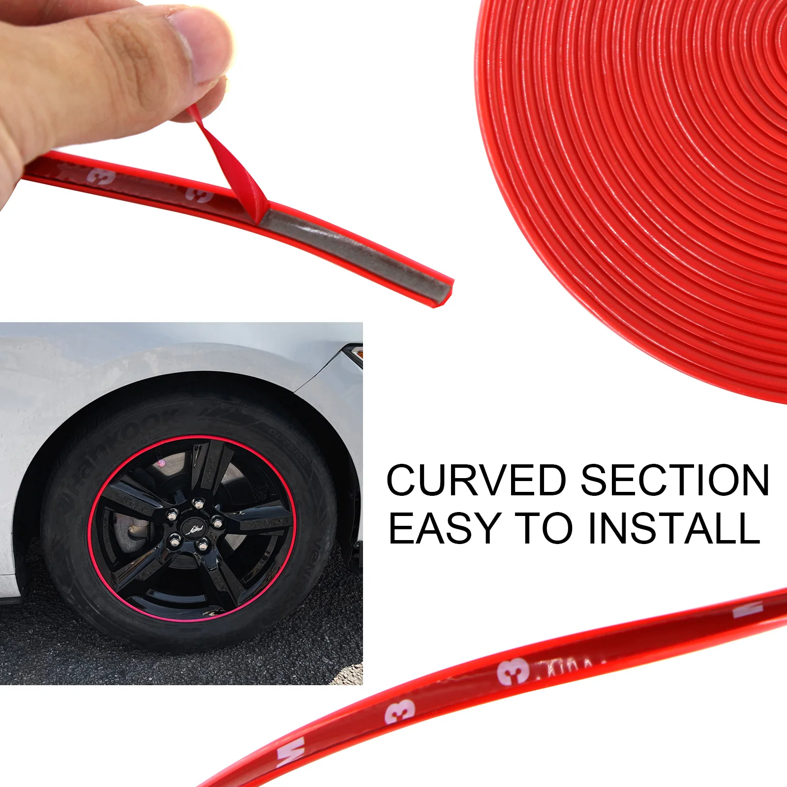 8M/ Roll Rim blades Car Vehicle Color Wheel Rims Protectors Decor Strip Tire Guard Line Rubber Moulding Trim