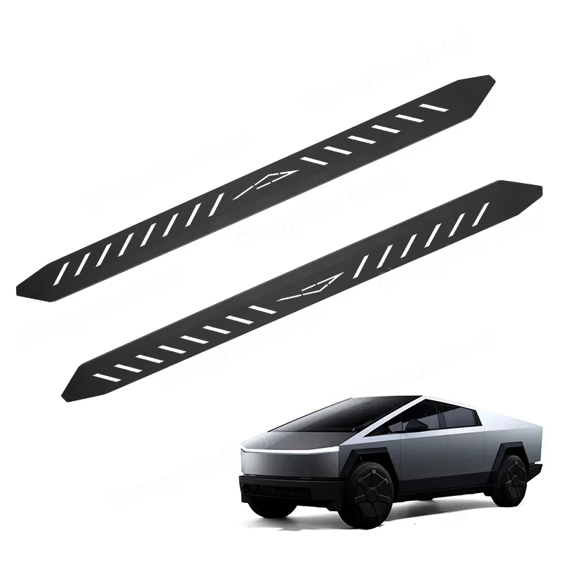2024 for Tesla Cybertruck  Side Step Carbon Steel Black Running Board