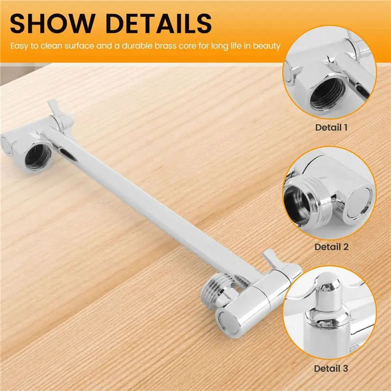 HLZS-Shower Extension, Extender,Adjustable Height Shower Head ,Brass Shower Head Extension ,High Polished Chrome F