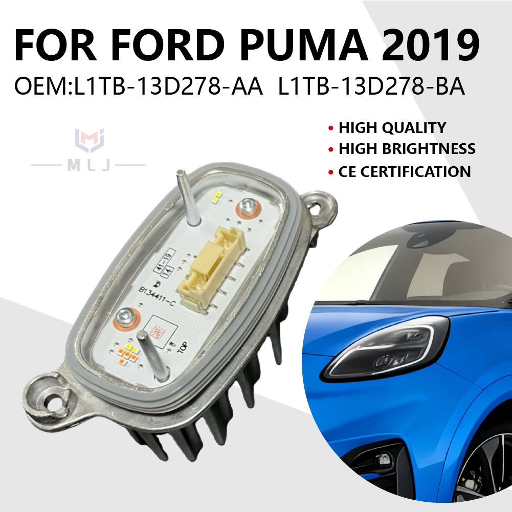 

L1TB-13D278-AA L1TB-13D278-BA для Ford Puma 2019, передняя фара, белый светодиодный модуль «ангельский глаз», дневные ходовые огни, автомобильные аксессуары