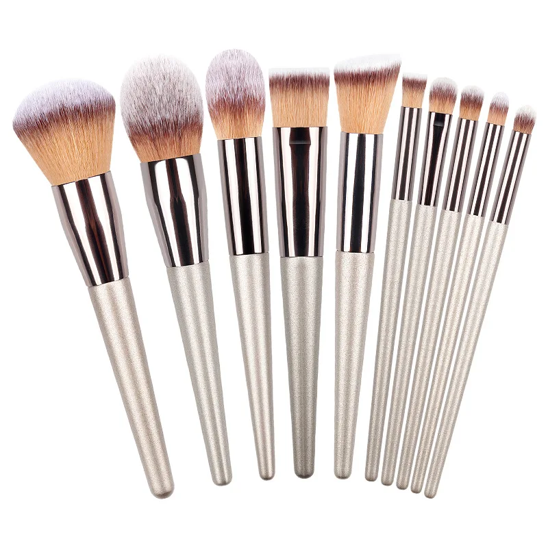 10/20Pcs Champagne Makeup Brushes Set Soft Hair Female Make Up Tool Foundation Eyelash Brush Eyeshadow Kit Cosmetic Tools