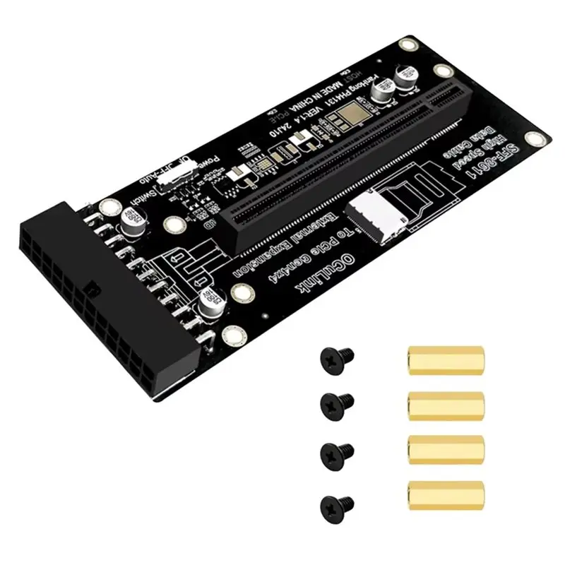 Classic-Oculink SFF-8612 For GPU Compatible PCI-E 4.0 X16 Adapter Riser Card 24Pin Power Supply High-Speed Stable Extension