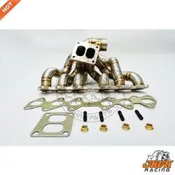 JKVK RACING  3mm Steam Pipe ,SS321 falnge T4  Twin scroll  Manifold Supra 2JZGTE 2JZ-GTE 2jz 1993-1998