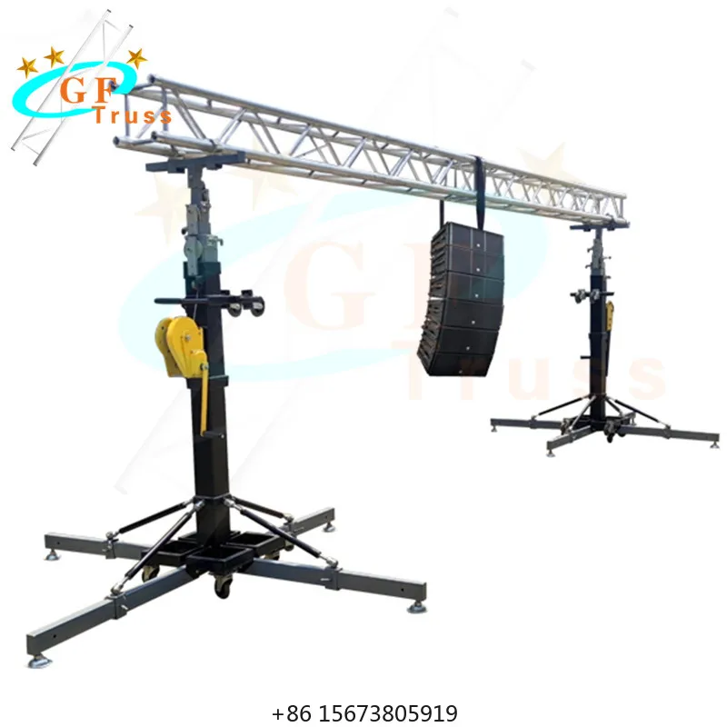 

Customized Height Heavy Duty Crank Speaker Truss Lifting Stand for Events Hanging Lights and Speakers