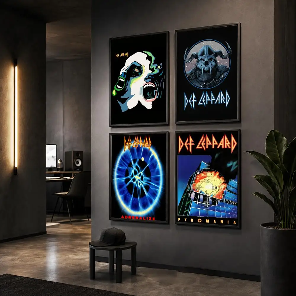 Def L-Leppard Rock Band Poster HD Home Wall Stickers House Hallway Living Room Bedroom Bar Office Decor Art Prints