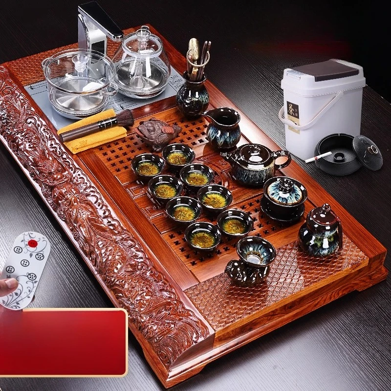 Handmade Rosewood Tea Tray Kung Fu Tea Set Living Room Office Home Living Room Automatic Table