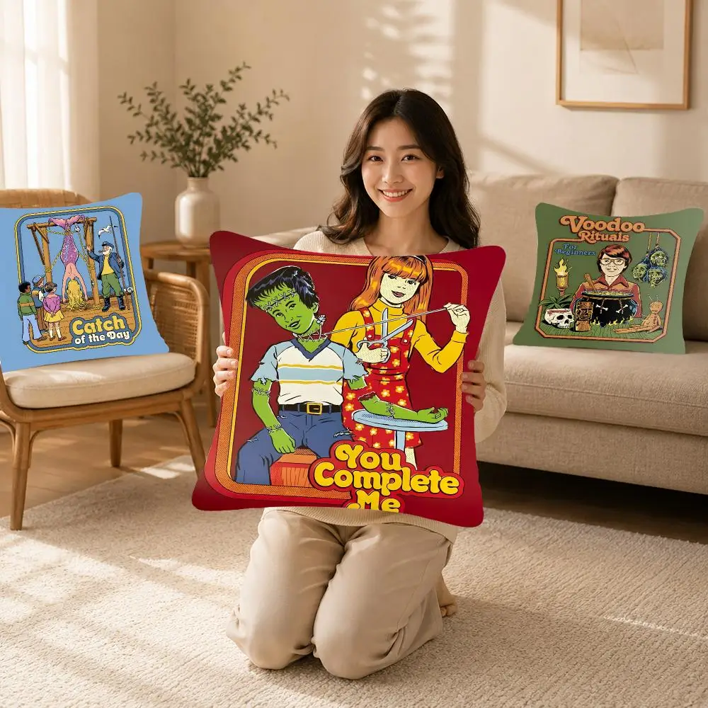 Artist Art Steven Rhodes Cushion Cover Bedroom bed reading backrest cushion Festive plush holiday Soft plush throw