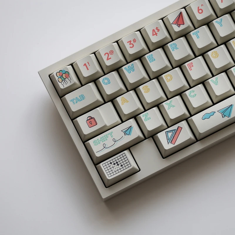 Alephkey Papier Vliegtuig Thema Keycap Set Cherry Profiel Pbt Dye-Sublimatie Toetsenbord Cap Aangepaste Mechanische Toetsenbord Accessoires