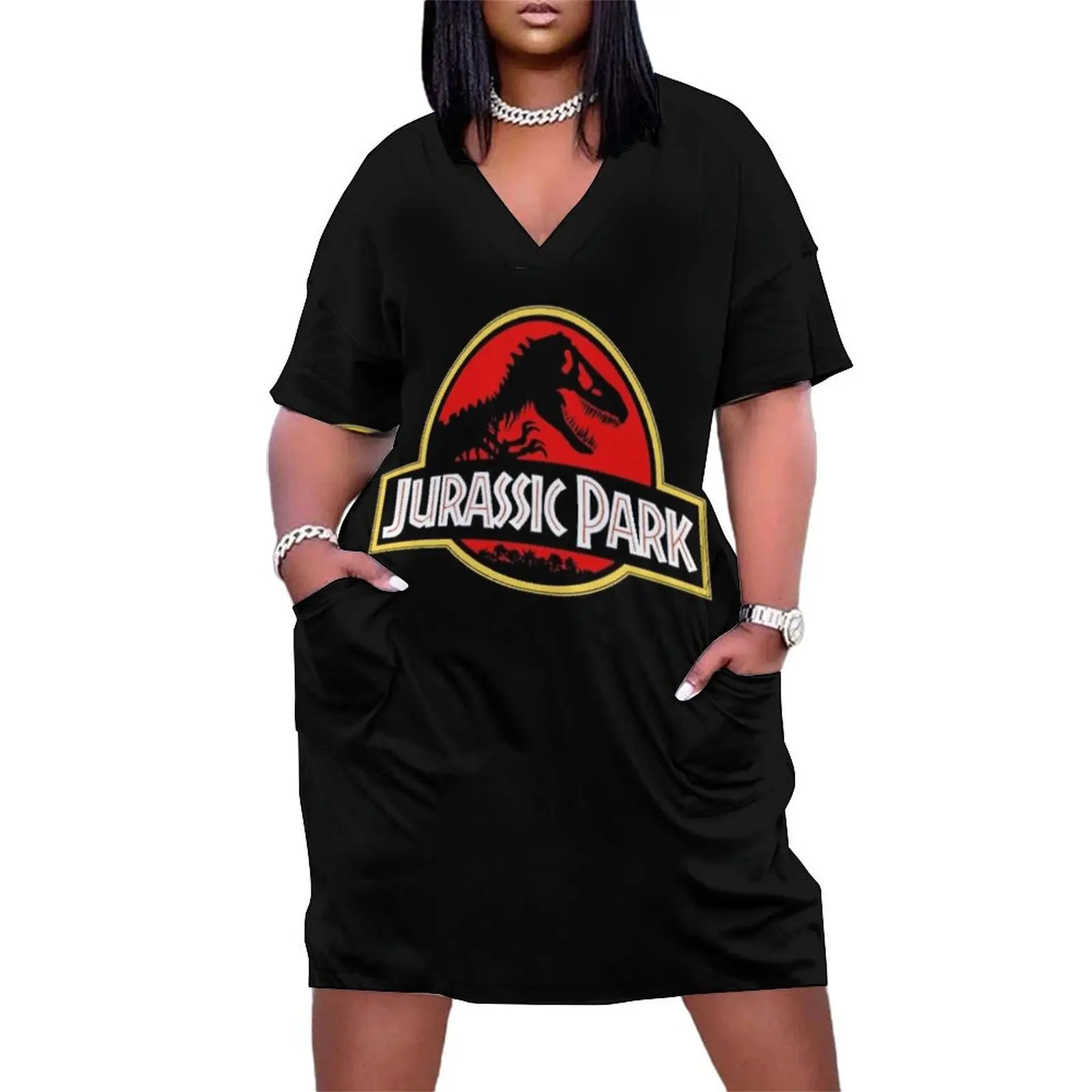 

Jurrasic Park logo vintage Loose Pocket Dress Women's skirt Beachwear elegant chic wedding evening dresses