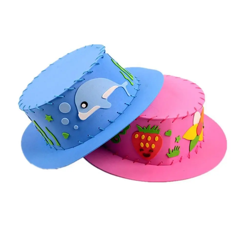 Fun DIY Sewing EVA Hat Puzzle Early Education Cartoon Animal Hat 3D Handmade Hat