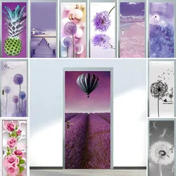 Purple Dandelion Door Sticker PVC Waterproof Self-Adhesive Home Decoration Pink Girl Room Children's Room Sticker