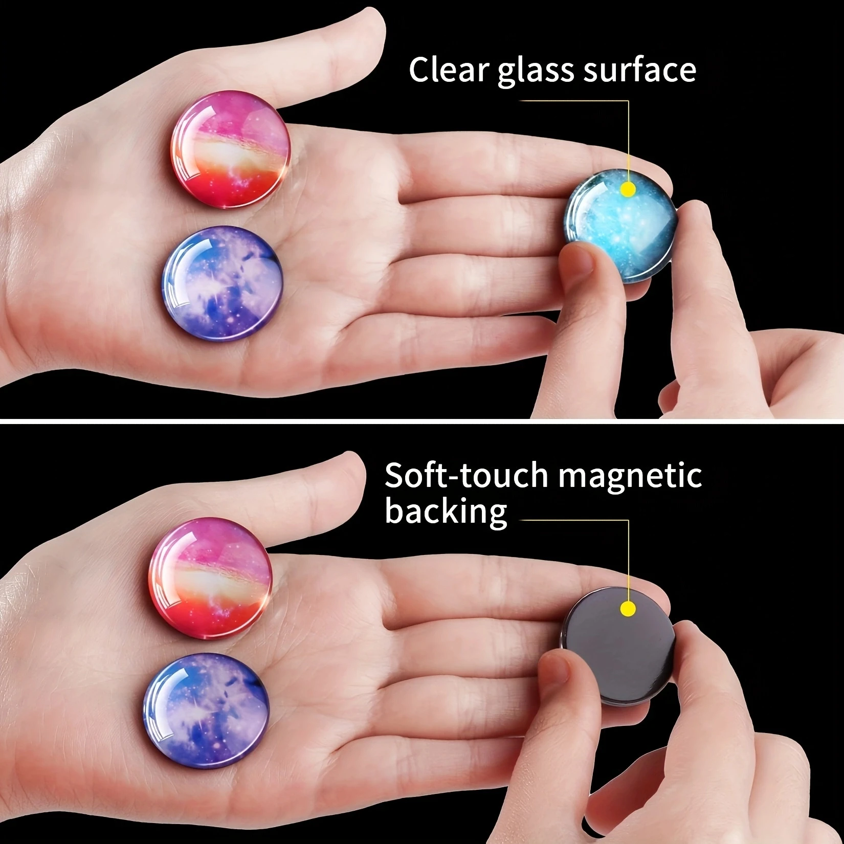 24 Pack Magnets Decorative, Magnets, Glass 3D Cute Magnets, Small Magnets for, Office, Home, Kitchen, Photo, Message