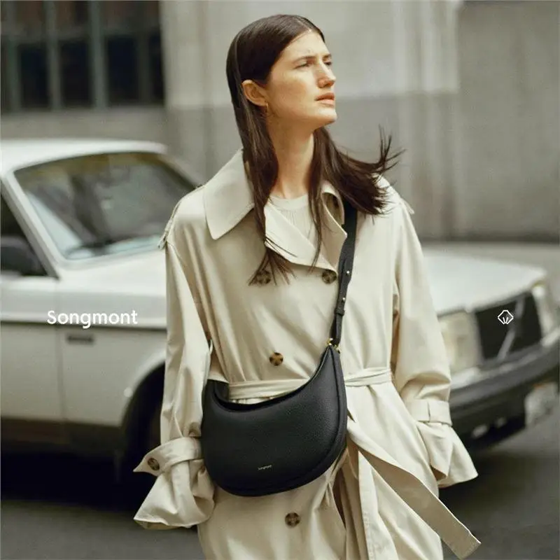 Bolso de hombro Songmont Crescent para mujer |   Monedero de trabajo profesional de cuero genuino |   Bolso bandolera de capacidad media