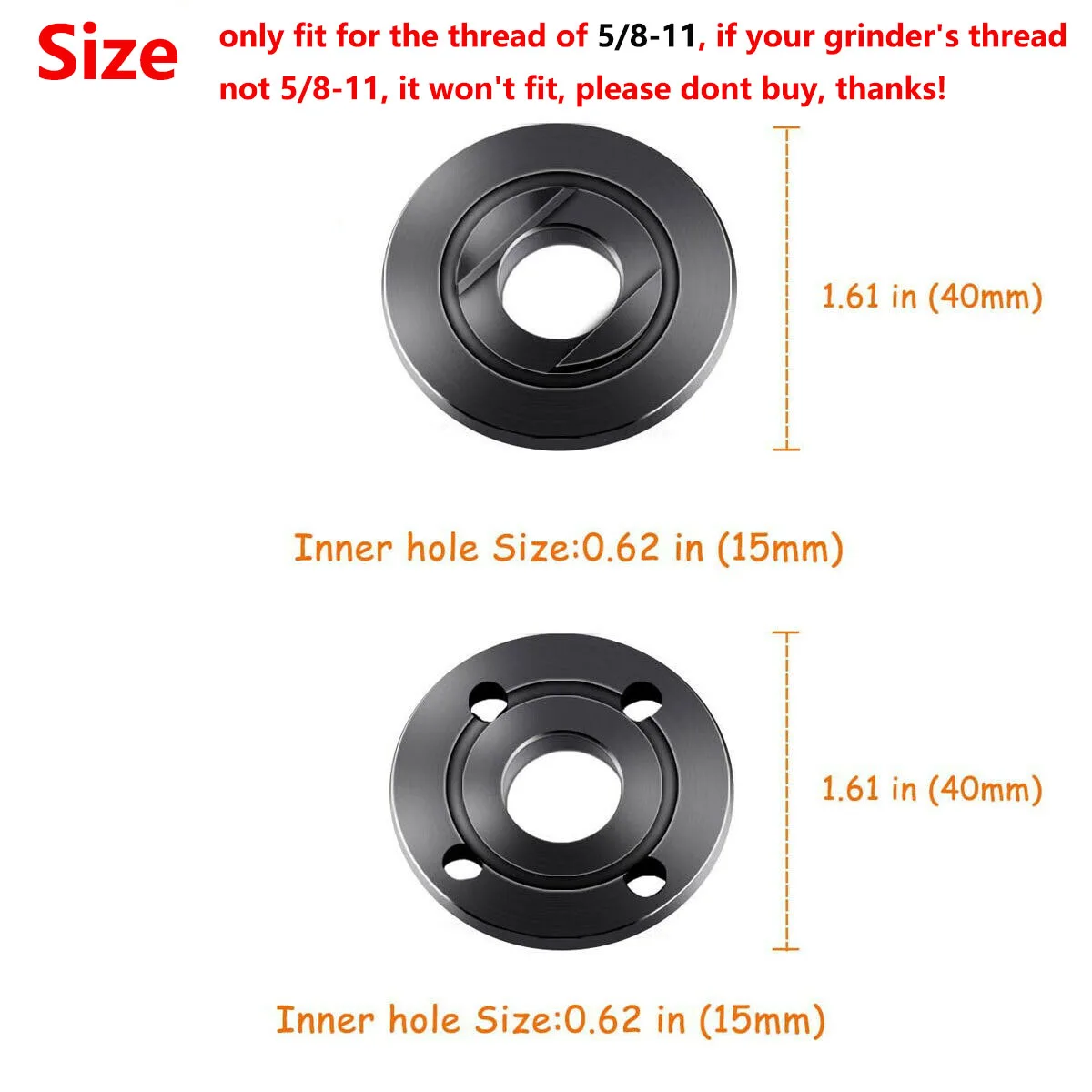 8Pc 5/8-11 Angle Grinder Flange Lock Nut Nuts Inner Outer Lock Set Power Tool Adapter Metal Cutting Discs Nuts Fit For Milwaukee