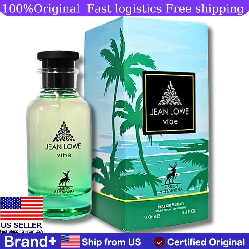 Maison Alhambra Jean Lowe Vibe Citrus Fruity Aromatic Woody Eau De Parfum Spray Unisex 3.4 Ounce Long Lasting Fragrance Cologne