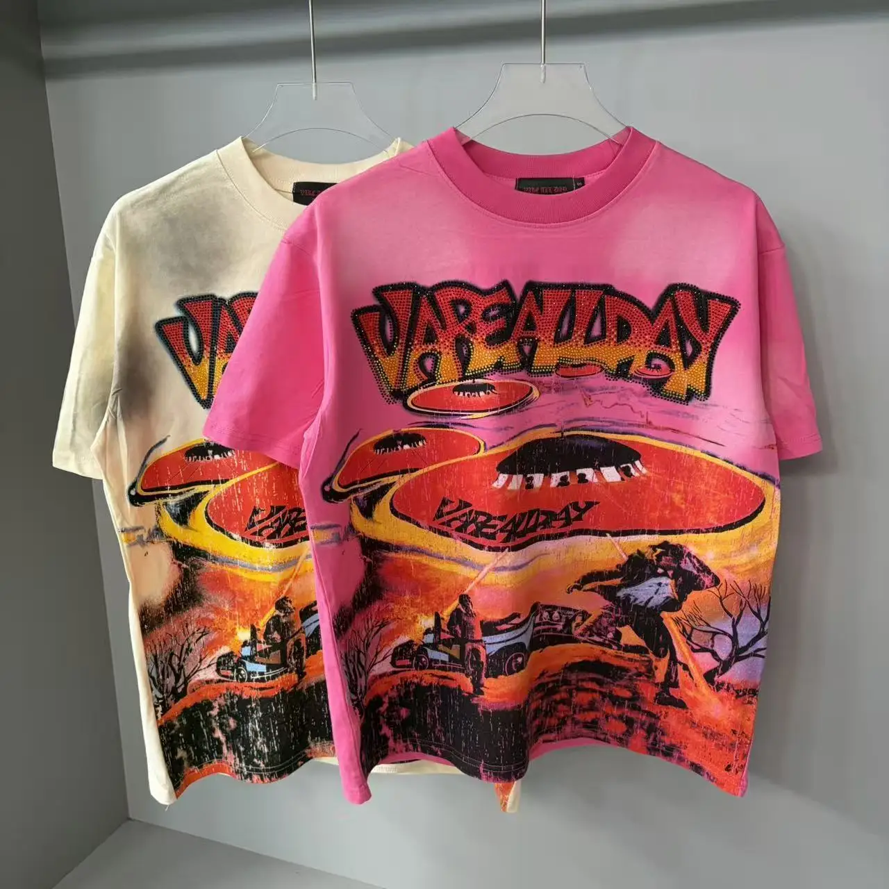 

Футболки унисекс оверсайз из хлопка с буквами и стразами в стиле стритвир, свободные, блестящие, с эффектом бриллиантов, в стиле Харадзюку, хип-хоп